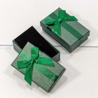 Коробка Прямоугольная 8*5*2,5 с бантиком Зелёный 1/24 1/576 Арт: 62558/4