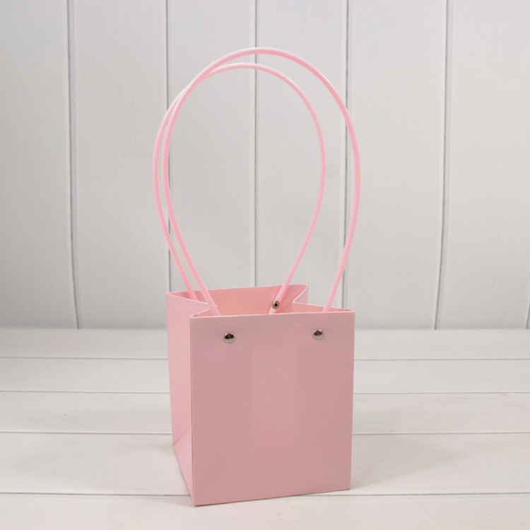 Пакет подарочный "Ваза для цветов" 15*13*13 230г Бледно-розовый 1/10 1/120 Арт: 000170P/670