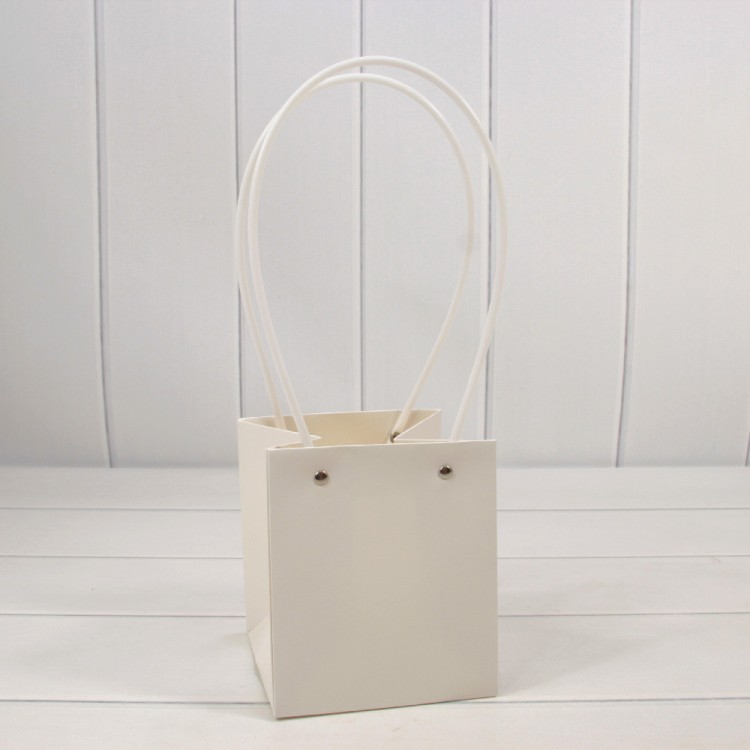 Пакет подарочный "Ваза для цветов" 15*13*13 230г Белый 1/10 1/120 Арт: 000170P/7