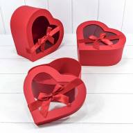 Коробки &quot;Сердце&quot; Набор 1/3 25,8*24,5*12 Красный 1/12 Арт: 720742/1 - Коробки "Сердце" Набор 1/3 25,8*24,5*12 Красный 1/12 Арт: 720742/1