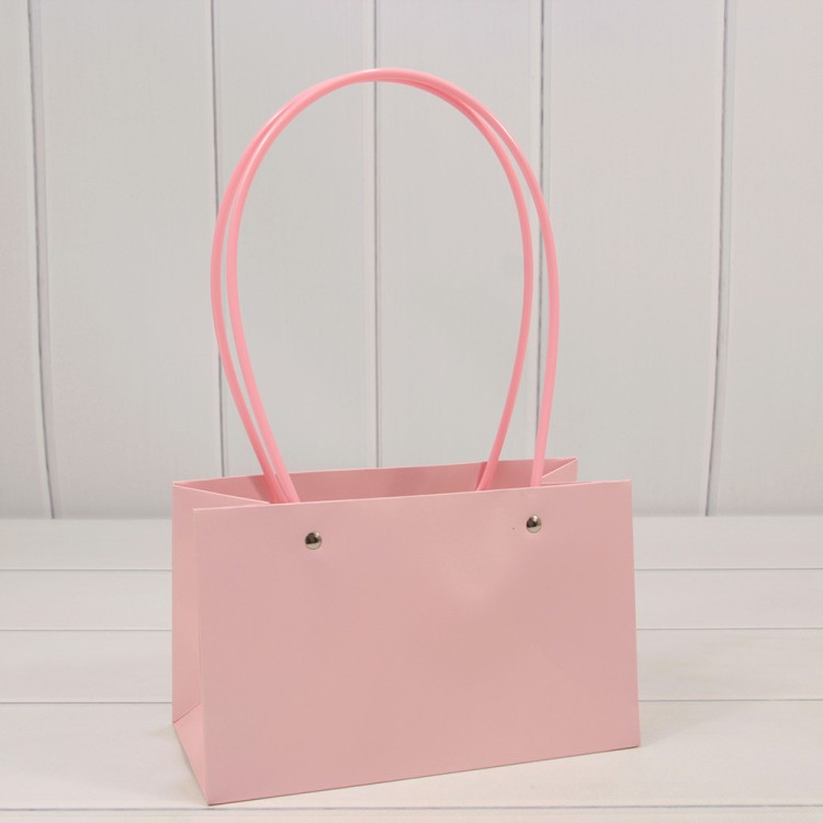 Пакет подарочный "Ваза для цветов" 22*10,5*13,5 Розовый 1/10 1/250 Арт: 000586EA/3