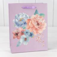 Пакет подарочный с блёстками "Цветы акварель" (микс) 18*23*10 210г 1/20 1/360 Арт: 000197E - Пакет подарочный с блёстками "Цветы акварель" (микс) 18*23*10 210г 1/20 1/360 Арт: 000197E