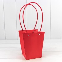 Пакет подарочный "Ваза для цветов" 20*17*12 230г Красный 1/10 1/120 Арт: 000170E/185