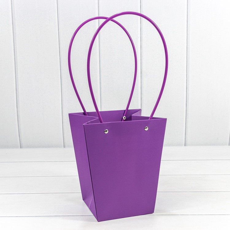 Пакет подарочный "Ваза для цветов" 20*17*12 230г Фиолетовый 1/10 1/120 Арт: 000170E/2587