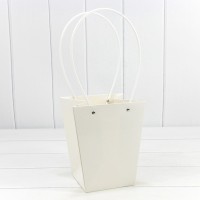 Пакет подарочный "Ваза для цветов" 20*17*12 230г Белый 1/10 1/120 Арт: 000170E/7