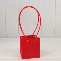 Пакет подарочный "Ваза для цветов" 13*11,5*11,5 230г Красный 1/10 1/150 Арт: 000170F/185