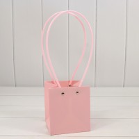 Пакет подарочный "Ваза для цветов" 13*11,5*11,5 230г Розовый 1/10 1/150 Арт: 000170F/196