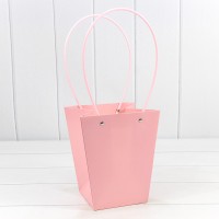 Пакет подарочный "Ваза для цветов" 20*17*12 230г Тёмно-розовый 1/10 1/120 Арт: 000170E/182