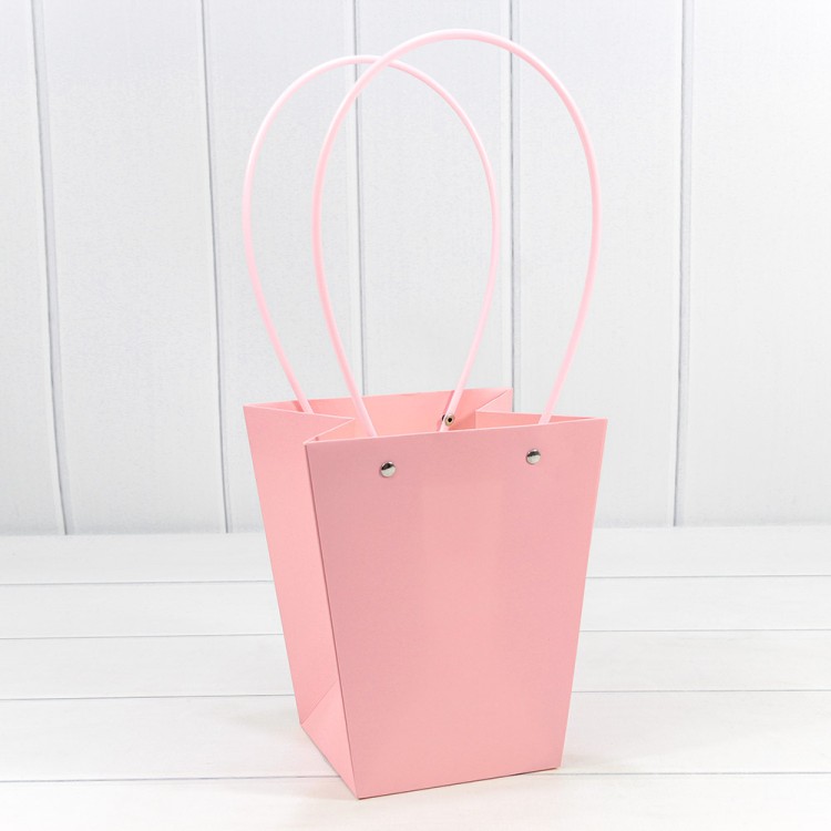 Пакет подарочный "Ваза для цветов" 20*17*12 230г Тёмно-розовый 1/10 1/120 Арт: 000170E/182