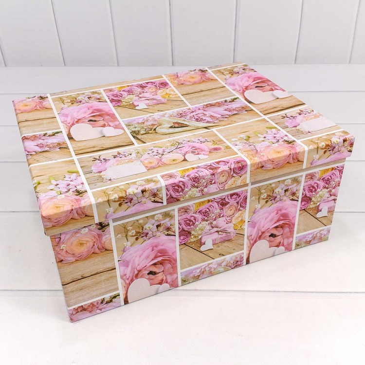 Коробки Прямоугольные Набор 1/10 34*26*15,3 "Коллаж с розами" 1/6 Арт: 721604/1490