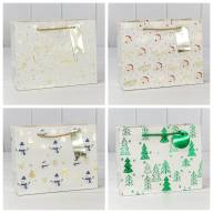 Пакет подарочный &amp;quot;Новый год&amp;quot; (микс 402) 23*18*10 210г 1/20 1/360 Арт: 300402EA - Пакет подарочный &quot;Новый год&quot; (микс 402) 23*18*10 210г 1/20 1/360 Арт: 300402EA