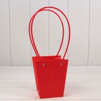 Пакет подарочный "Ваза для цветов" 15,5*13*9,5 230г Красный 1/10 1/150 Арт: 000170G/185