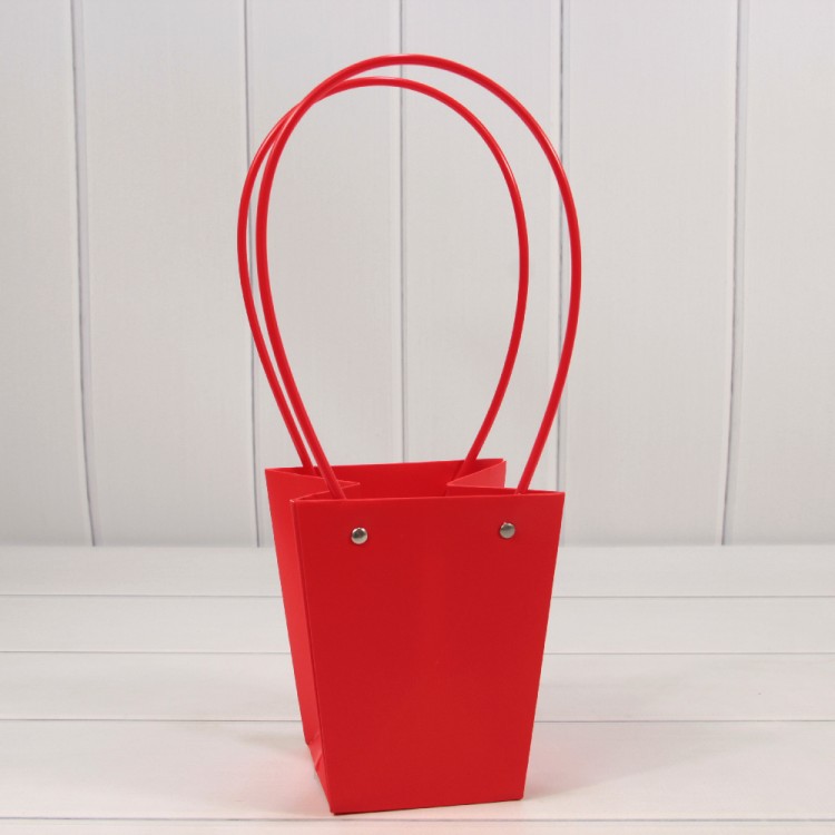 Пакет подарочный "Ваза для цветов" 15,5*13*9,5 230г Красный 1/10 1/150 Арт: 000170G/185