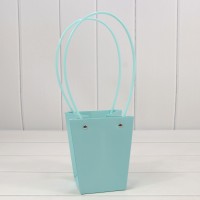 Пакет подарочный "Ваза для цветов" 15,5*13*9,5 230г Голубой 1/10 1/150 Арт: 000170G/635