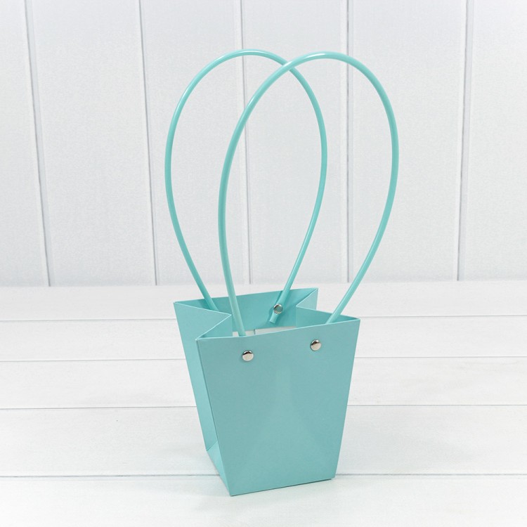 Пакет подарочный "Ваза для цветов" 12,5*12*8 210г Голубой 1/10 1/200 Арт: 000170H/635