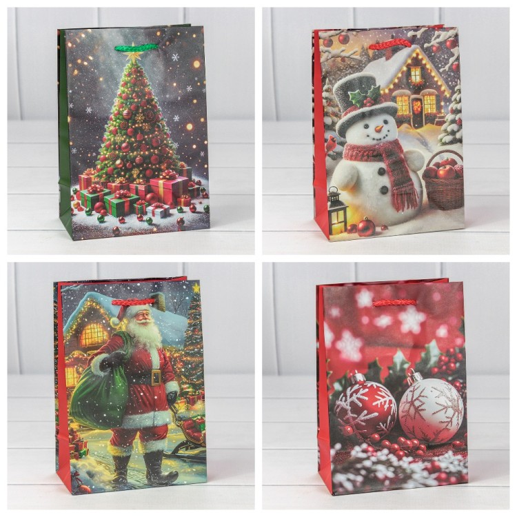 Пакет подарочный "Новый год" (микс 435) 14*20*8 128г 1/20 1/600 Арт: 300435G