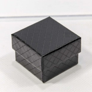 Коробка Квадратная 5,5*5,5*3,5 "Ромбики" Чёрный 1/24 1/360 Арт: 61255/7