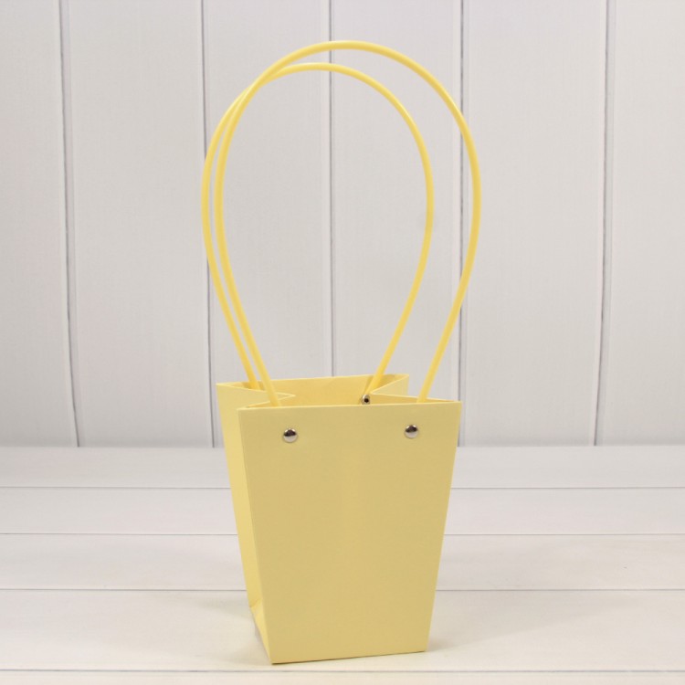 Пакет подарочный "Ваза для цветов" 15,5*13*9,5 230г Песочный 1/10 1/150 Арт: 000170G/7499