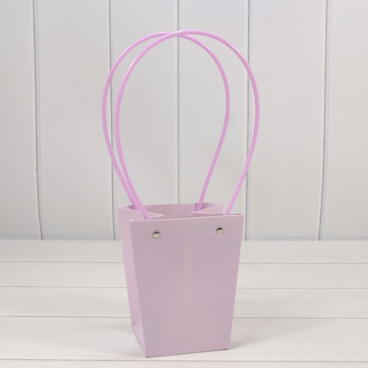 Пакет подарочный "Ваза для цветов" 15,5*13*9,5 230г Бледно-сиреневый 1/10 1/150 Арт: 000170G/2085