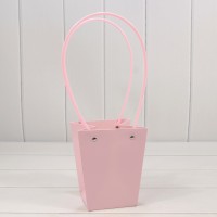 Пакет подарочный "Ваза для цветов" 15,5*13*9,5 230г Бледно-розовый 1/10 1/150 Арт: 000170G/670