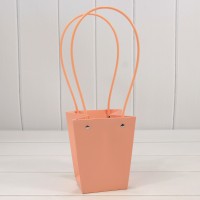 Пакет подарочный "Ваза для цветов" 15,5*13*9,5 230г Бежево-красный 1/10 1/150 Арт: 000170G/4033