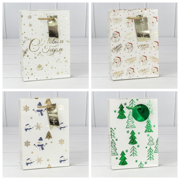 Пакет подарочный "Новый год" (микс 402) 14*20*8 210г 1/20 1/480 Арт: 300402G