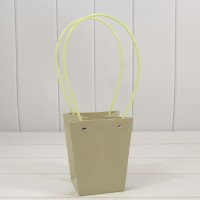 Пакет подарочный "Ваза для цветов" 15,5*13*9,5 230г Бледно-оливковый 1/10 1/150 Арт: 000170G/6200