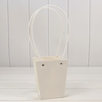 Пакет подарочный "Ваза для цветов" 15,5*13*9,5 210г Белый 1/10 1/150 Арт: 000170G/7