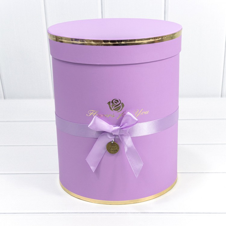 Коробки Цилиндр Набор 1/6 21*25,5 "Flowers for you" Сиреневый 1/8 Арт: 720950/14