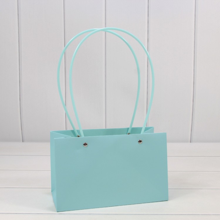 Пакет подарочный "Ваза для цветов" 22*13,5*10,5 230г Голубой 1/10 1/120 Арт: 000170EA/635