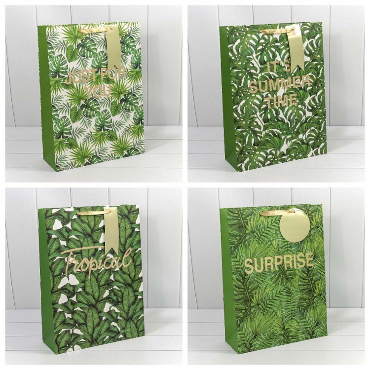 Пакет подарочный "Листья" (микс) 33*45*13 210г 1/20 1/80 Арт: 000131A