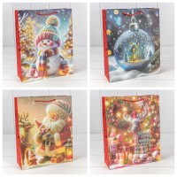 Пакет подарочный "Новый год" (микс 421) 26*32*10 210г 1/20 1/240 Арт: 300421C