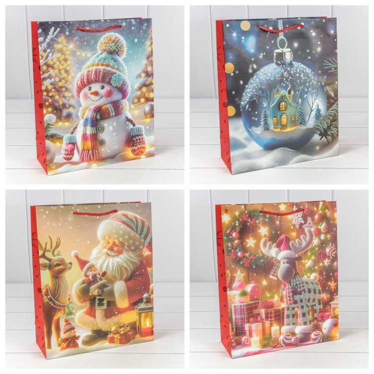 Пакет подарочный "Новый год" (микс 421) 26*32*10 210г 1/20 1/240 Арт: 300421C