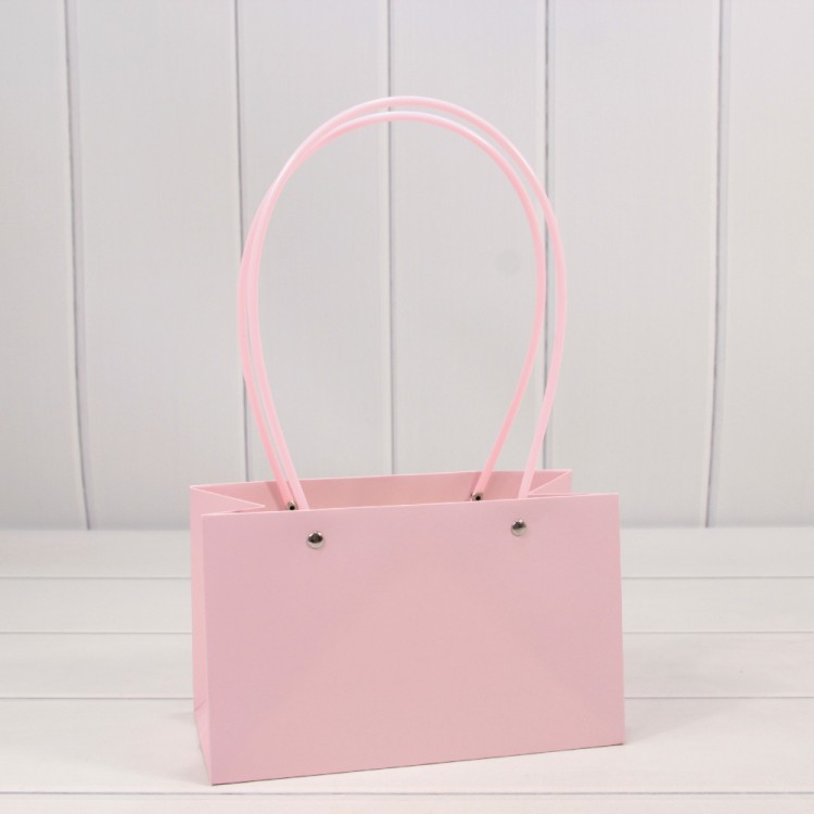 Пакет подарочный "Ваза для цветов" 22*13,5*10,5 230г Бледно-розовый 1/10 1/120 Арт: 000170EA/670