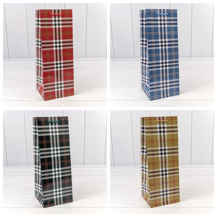 Пакет подарочный "Клетки и полоски" (микс) 13*35*13 157г 1/20 1/240 Арт: 00038M