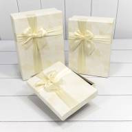 Коробки Прямоугольные Набор 1/3 29*21*9,5 &quot;Листья&quot; Бежевый 1/24 Арт: 7201460/2 - Коробки Прямоугольные Набор 1/3 29*21*9,5 "Листья" Бежевый 1/24 Арт: 7201460/2