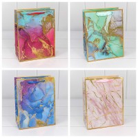 Пакет подарочный "Мрамор" (микс) 18*23*10 210г 1/20 1/360 Арт: 000397E