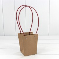 Пакет подарочный "Ваза для цветов" 15,5*13*9,5 230г Крафт 1/10 1/150 Арт: 000170G