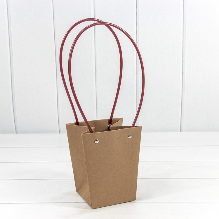 Пакет подарочный "Ваза для цветов" 15,5*13*9,5 230г Крафт 1/10 1/150 Арт: 000170G