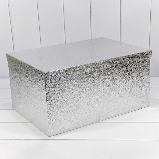 Коробки Прямоугольные Набор 1/10 50*35*25 "Кожа крокодила" Серебряный 1/1 Арт: 7210808/0002