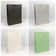 Пакет подарочный с тиснением "Полосы" (микс) 40*50*15 210г 1/20 1/80 Арт: 000490T - Пакет подарочный с тиснением "Полосы" (микс) 40*50*15 210г 1/20 1/80 Арт: 000490T