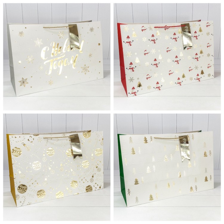 Пакет подарочный "Новый год" (микс 401) 64*42*25 210г 1/20 1/60 Арт: 300401NA