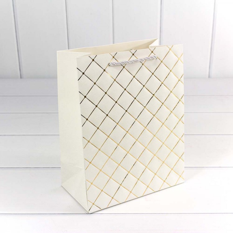 Пакет подарочный "Ромб" Белый 18*23*10 210г 1/20 1/160 Арт: 000391E/1