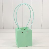 Пакет подарочный "Ваза для цветов" 13*11,5*11,5 230г Светло-мятный 1/10 1/150 Арт: 000170F/573